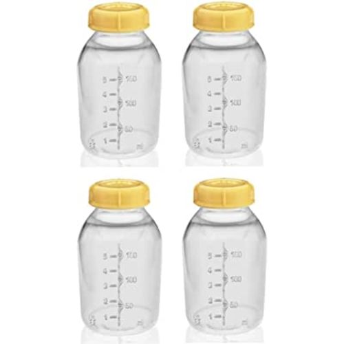 Medela Breast Milk Collection Storage Feeding Bottle w/Lid 5 Oz/ 150 Ml X4