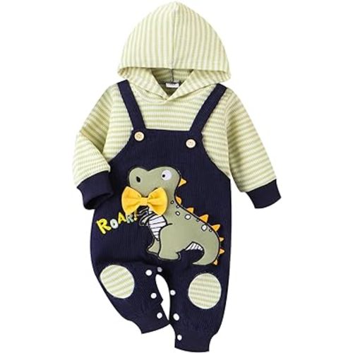 Baby Boy Clothes Newborn Hoodie Romper Fall Winter One-piece Outfit Infant Cute Cartoon Clothing Set 0-18 Months