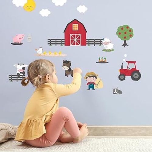 Farm Life Decals - Easy-to-Apply & Removable Wall Stickers: Transform Your Toddlers Bedroom with Durable, Vibrant Peel-and-Stick Wall Decor – Farm Stickers for Kids