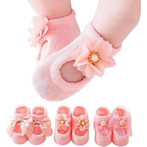 Baby Ballet Socks 0-6 Months Newborn Non Slip Grip Ankle Socks for Babies Infant Preemie socks new baby gifts