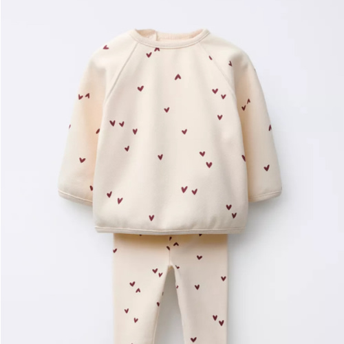HEARTS SWEATSHIRT AND LEGGING SET - Ecru | ZARA United States