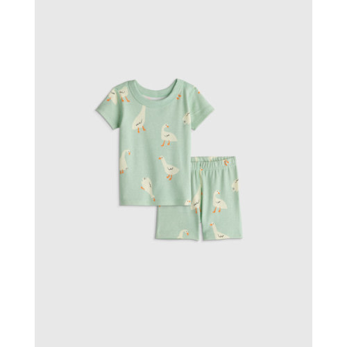 100% Organic Cotton Short Sleeve and Shorts Pajama Set in Goosie