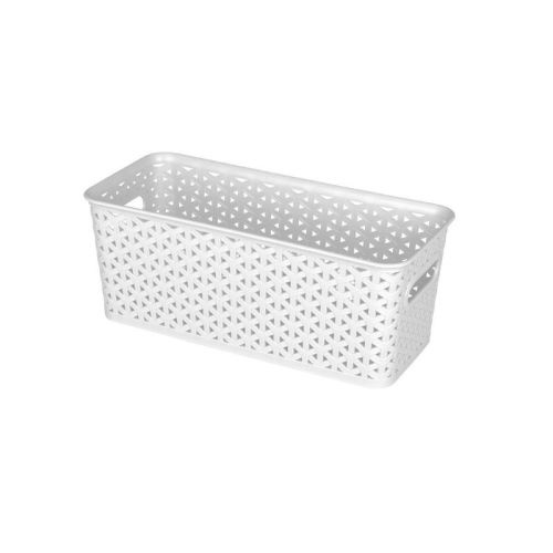 Y-Weave Half Medium Decorative Storage Basket White - Brightroom™: Polypropylene, 5.2 Volume, 13 Inch Cube Compatible