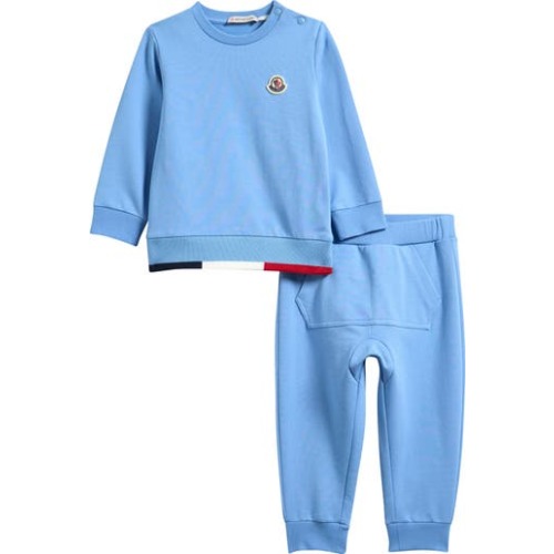 Kids' Contrast Trim Stretch Cotton Sweatshirt & Joggers Set