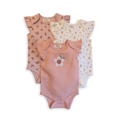 Assorted 3-Pack Organic Cotton Bodysuits