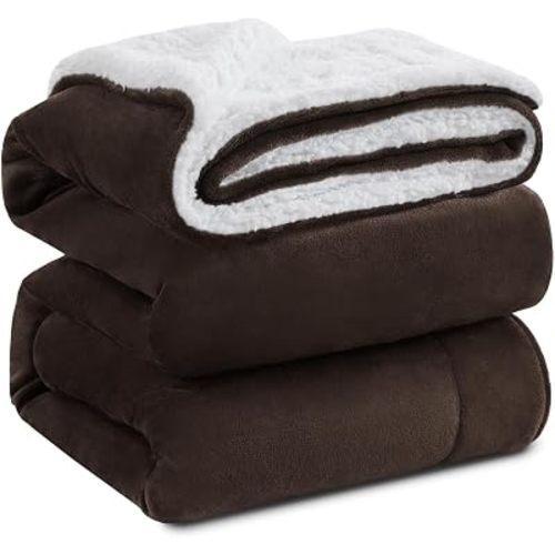 KAWAHOME Sherpa Fleece King Size Blanket for Bed, Extra Warm Heavy Thick