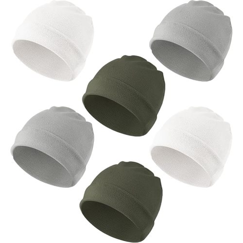 Konssy 6 Pack Baby Beanie Hats for Unisex, Toddler Beanies Baby Girl Boy Hat Warm Cap for Infant, Toddler