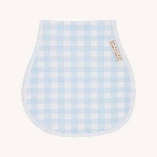 Burp Cloth - Buckhead Blue Gingham & Worth Avenue White