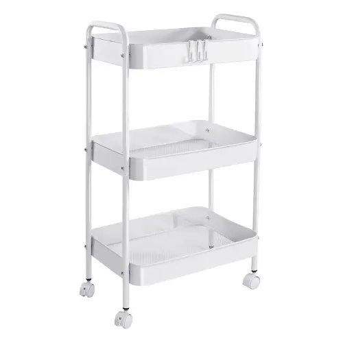 3-Tier Rolling Utility Cart with Wheels, Space-Saving Storage Organizer for Kitchen, Bathroom, Office and Dorm, Easy Assembly - TikTok Shop