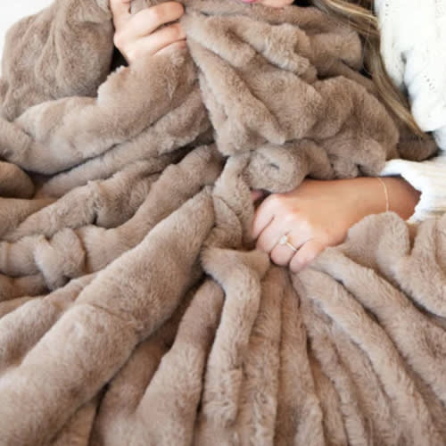 Hugs Milk Chocolate Plush Blanket | Minky Couture