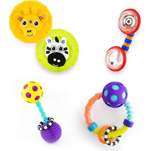Sassy Infant Gift Set 0+ Months - 5 Piece Set with Different Rattles and Teethers
