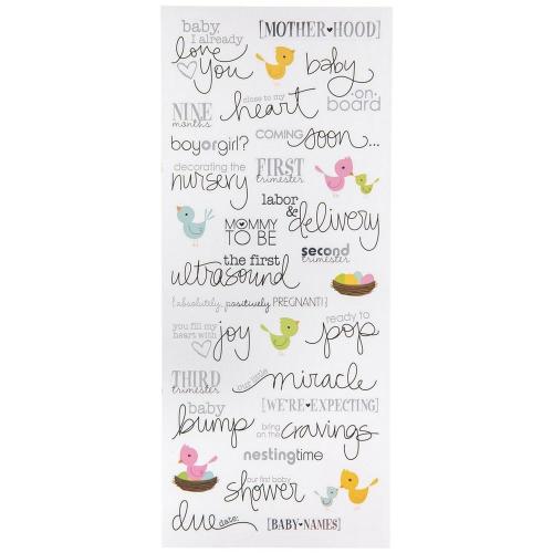 Handwritten Pregnancy Foil Stickers