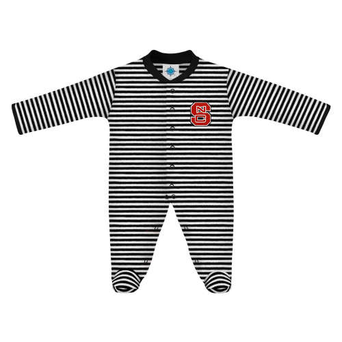 NC State Wolfpack Striped Footed Romper | College Baby