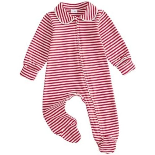Seyurigaoka Newborn Baby Boy Girl Romper Long Sleeve Zipper Jumpsuit