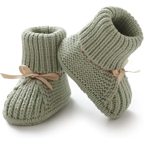 mimixiong Baby Booties Newborn Infant Sock Shoes Hand Knitting Crochet Boy and Girl Cozy Shoes