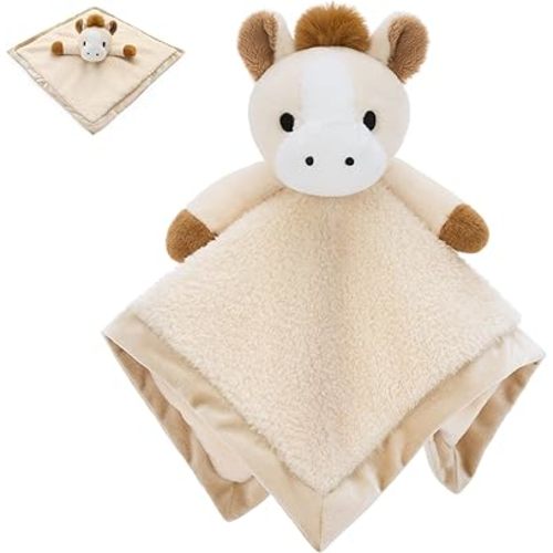 Pony Loveys for Babies 14" Baby Security Blanket Soft Snuggle Toy for Newborns Girls Boys, Pony Stuffed Animal Security Blanket, Ideal Baby Essential Gift