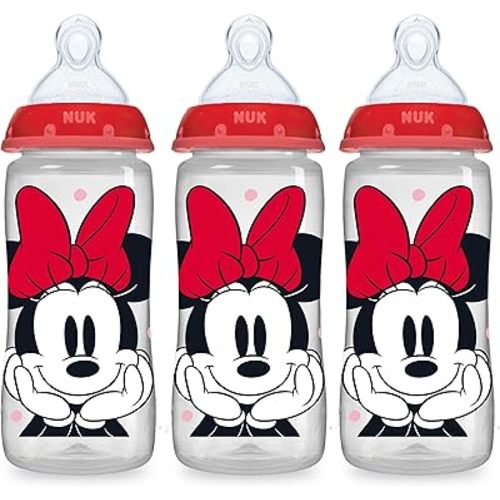 NUK Smooth Flow Anti Colic Disney Baby Bottle, Minnie Mouse, 10oz (Pack of 3)