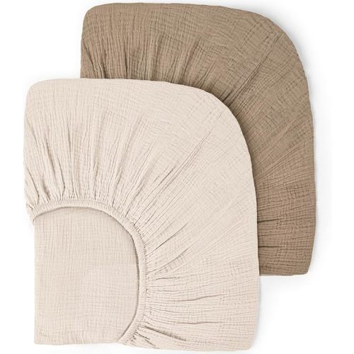 lulumoon Muslin Crib Sheets for Baby: 52x28 Fit for Standard Crib Mattress