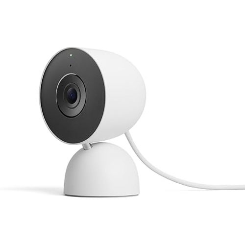 Google Nest Cam Indoor (Wired, 3rd Gen) - Security Camera - 2025 - Snow