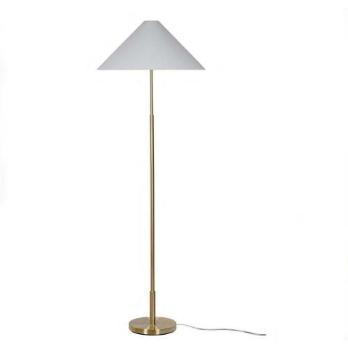 My Texas House 64'' Floor Lamp with White Fabric Empire Shade Transitional Floor Light Fixture for Living Room, Bedroom, or Office, Gold