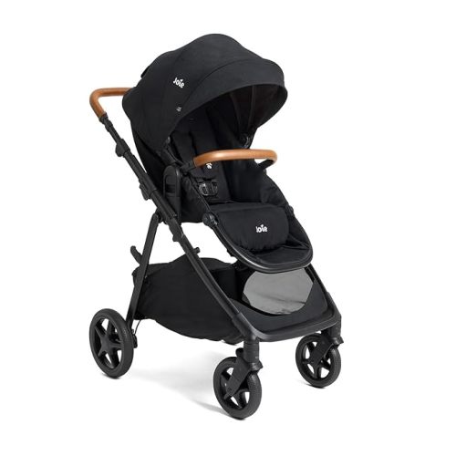 Joie Ginger 4-in-1 Convertible Pramette and Stroller with A Deep Recline, Height Adjustable seat, All-Terrain Wheels, Extra Storage – for Newborns and Toddlers (Shale Dark)
