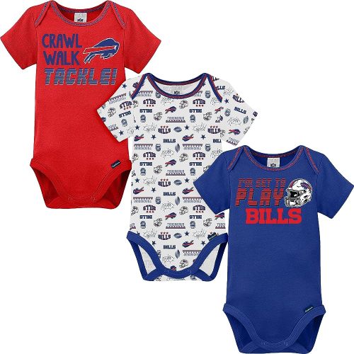 Gerber NFL unisex-baby Nfl Team 3 Pack Short Sleeve Onesie Bodysuit