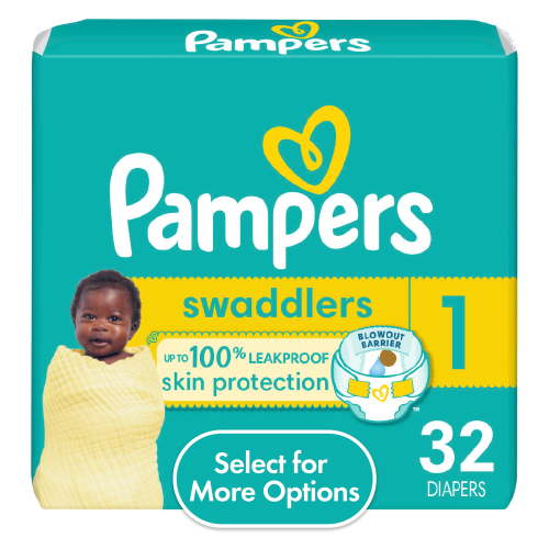Pampers Swaddlers Diapers, Size 1, 32 Count (Select for More Options)