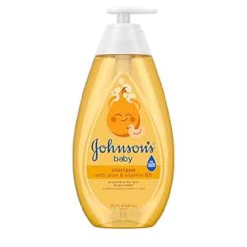 Johnson's Baby Shampoo with Aloe Vera & Vitamin B5, Tear Free, Newborn Essentials, No added Parabens & Sulfates, Hypoallergenic, Baby Essentials, 20.3 fl. oz