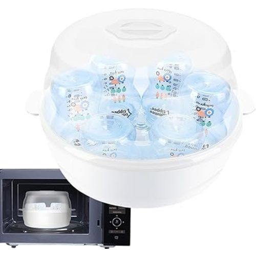 Microwave Steam Cleaner - Bottle, Heat-Resistant Cleaning Container, Lightweight Household Tool, Safe Food-Grade Material, Efficient Sterilizer Box | for Infant Feeding Accessories