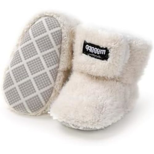 COSANKIM Botas de forro polar antideslizantes para bebés recién nacidos, calcetines de invierno para niños y niñas, zapatos de cuna cálidos para el invierno