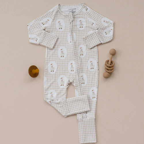 Bamboo Zip Romper | Gingham & Goose