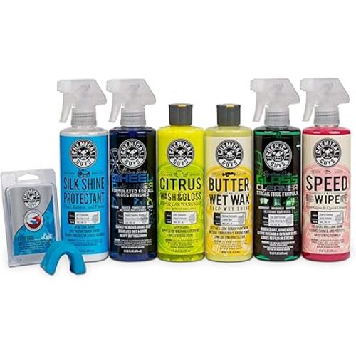 Chemical Guys HOL124 Car Cleaning Kit, 7 Items Including (6) 16 oz. Chemicals