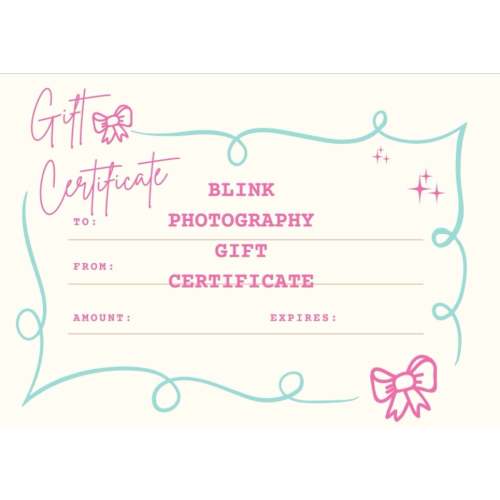 Blink Photography gift certificate