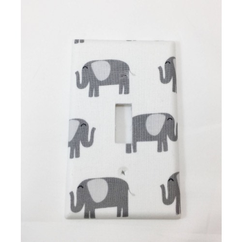 Elephant Fabric Outlet Switch Covers: Nursery Decor