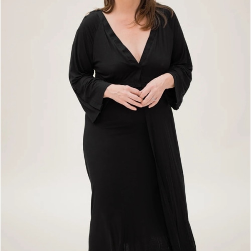 Amelia Labor & Postpartum Gown in Black – Lila