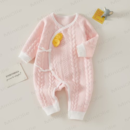 Baby Solid Color Quilted Pajamas Romper