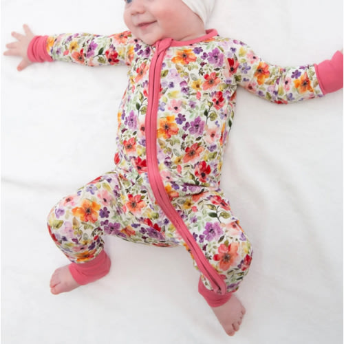 Watercolor Floral Convertible Footie