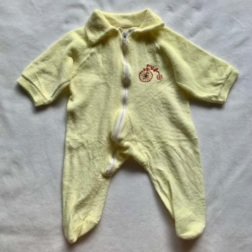 Vintage Bicycle Yellow Footed PJs newborn