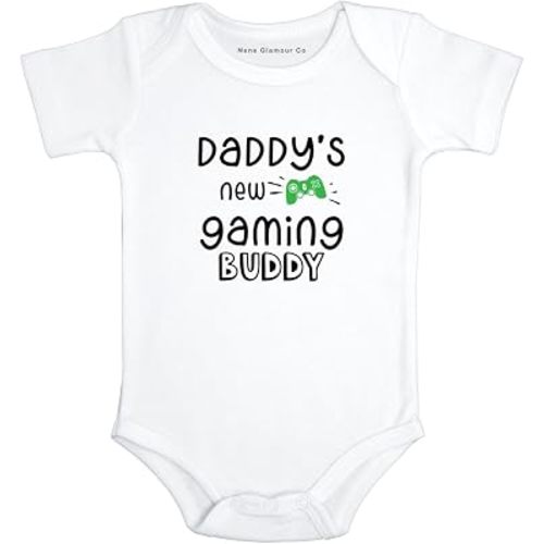 Daddy's New Gaming Buddy Baby Bodysuit | Baby Gift | Funny Baby Jumpsuit