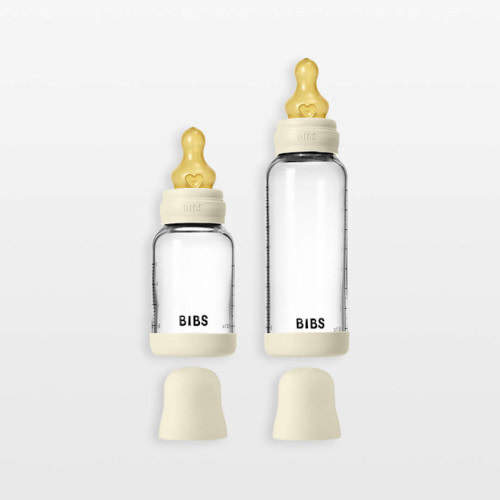 BIBS 4-Oz. and 8-Oz. Ivory Glass Baby Bottle