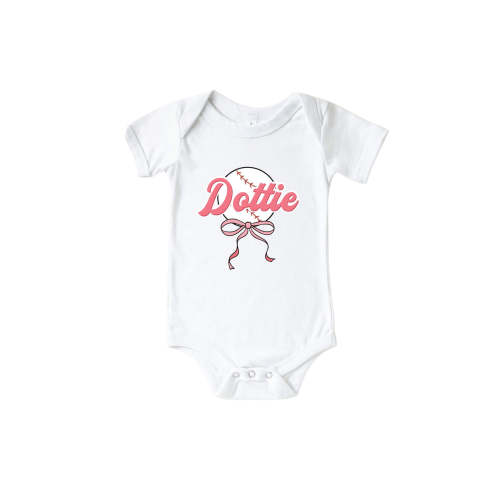 Personalized Ballpark Babes Graphic Bodysuit & Kids Tee | White