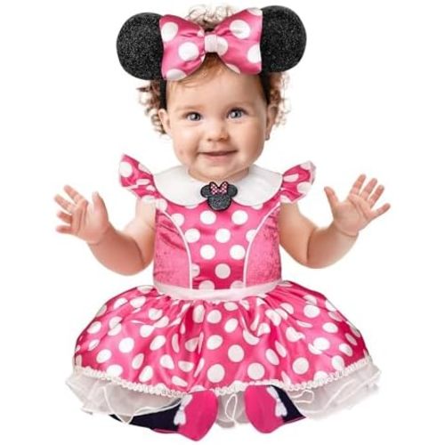 Spirit Halloween Mickey and Friends Baby Pink Minnie Mouse Costume, Officially Licensed, Infant Mouse Halloween Outfit