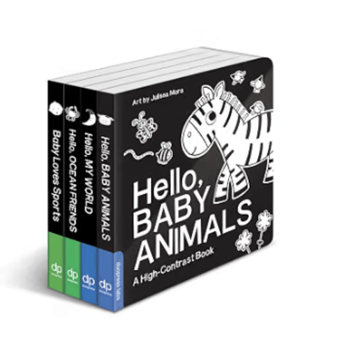 High Contrast Baby Book Set: 4 Board Books for Newborns