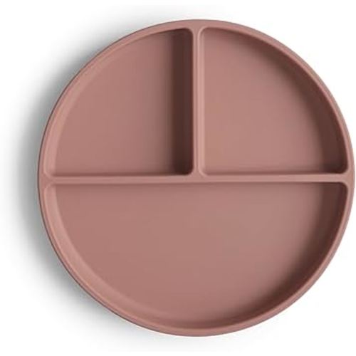 mushie Silicone Suction Plate | BPA-Free Non-Slip Design (Cloudy Mauve)