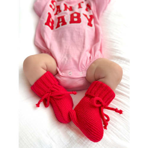 Knit Booties, Red