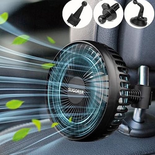Car Fans for Backseat Kids – 3in1 Portable Car Fan That Blows Cold Air, USB Powered 3-Speed Cooling Fan with 360° Rotatable Headrest Clip, Car Fans with 3 Mounting Holders for Sedan, SUV, RV
