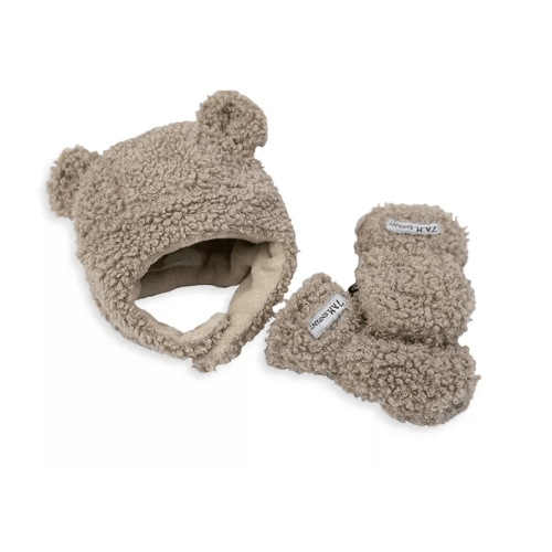 Unisex Le Cub Teddy Mitten & Hat Set - Baby 0-6 months