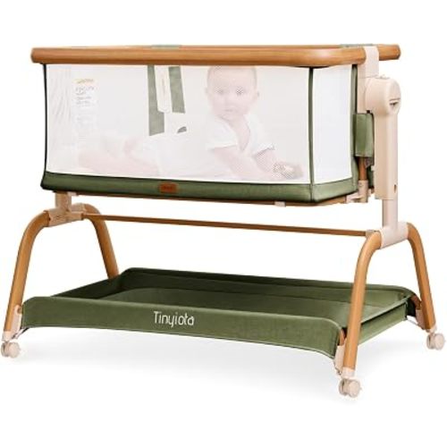Tinyiota 3 in 1 Baby Bassinet,Rocking Bedside Crib Sleeper for Newborns