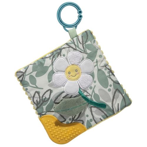 Mary Meyer Sweet Soothie Crinkle Teether Toy with Baby Paper and Squeaker, 6 x 6-Inches, Daisy