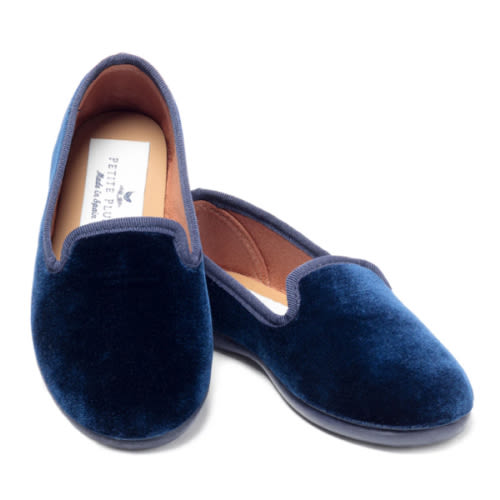 Kid's Hamptons Loafer in Navy Velvet